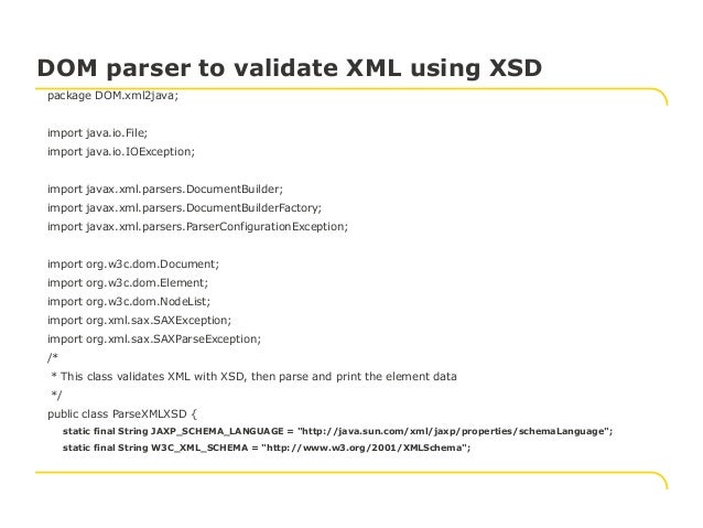 Validating xml documentbuilderfactory